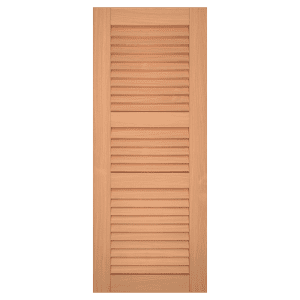 louvered red grandis single exterior shutter 40-20-40 split